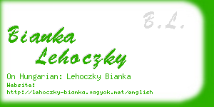 bianka lehoczky business card